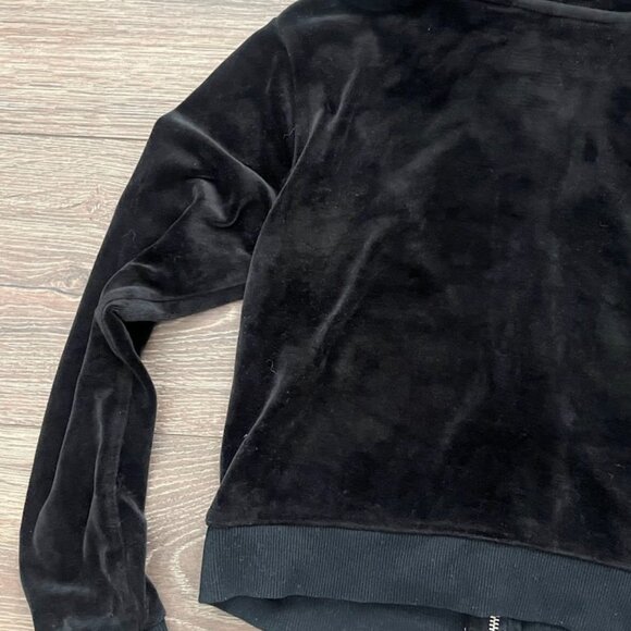 Art Class Black Full Zip Front Velour Hoodie Hooded Sweatshirt Size Large 10/12 - Picture 10 of 12